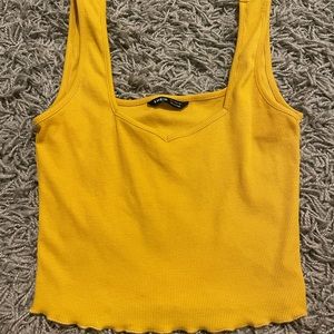 yellow cropped tank